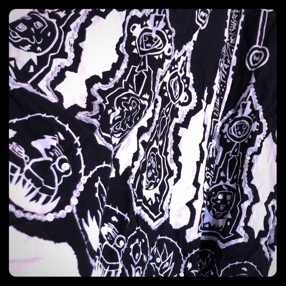 Black and white sequin BOHO skirt